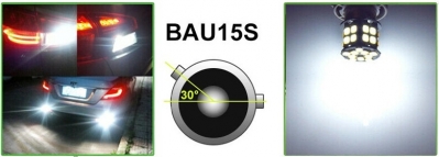 Λαμπτήρας LED BAU15S (1156) 30 SMD 12V Ψυχρό Λευκό 1 Τεμάχιο