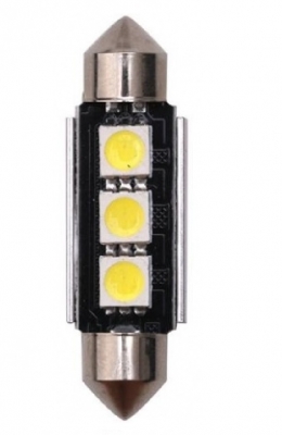 Σωληνωτός LED 39mm Can Bus με 3 SMD 5050 Ψυχρό Λευκό 1 Τεμάχιο