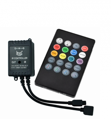 Controller Μουσικής RGB Ασύρματος 72W 12V Μαύρο